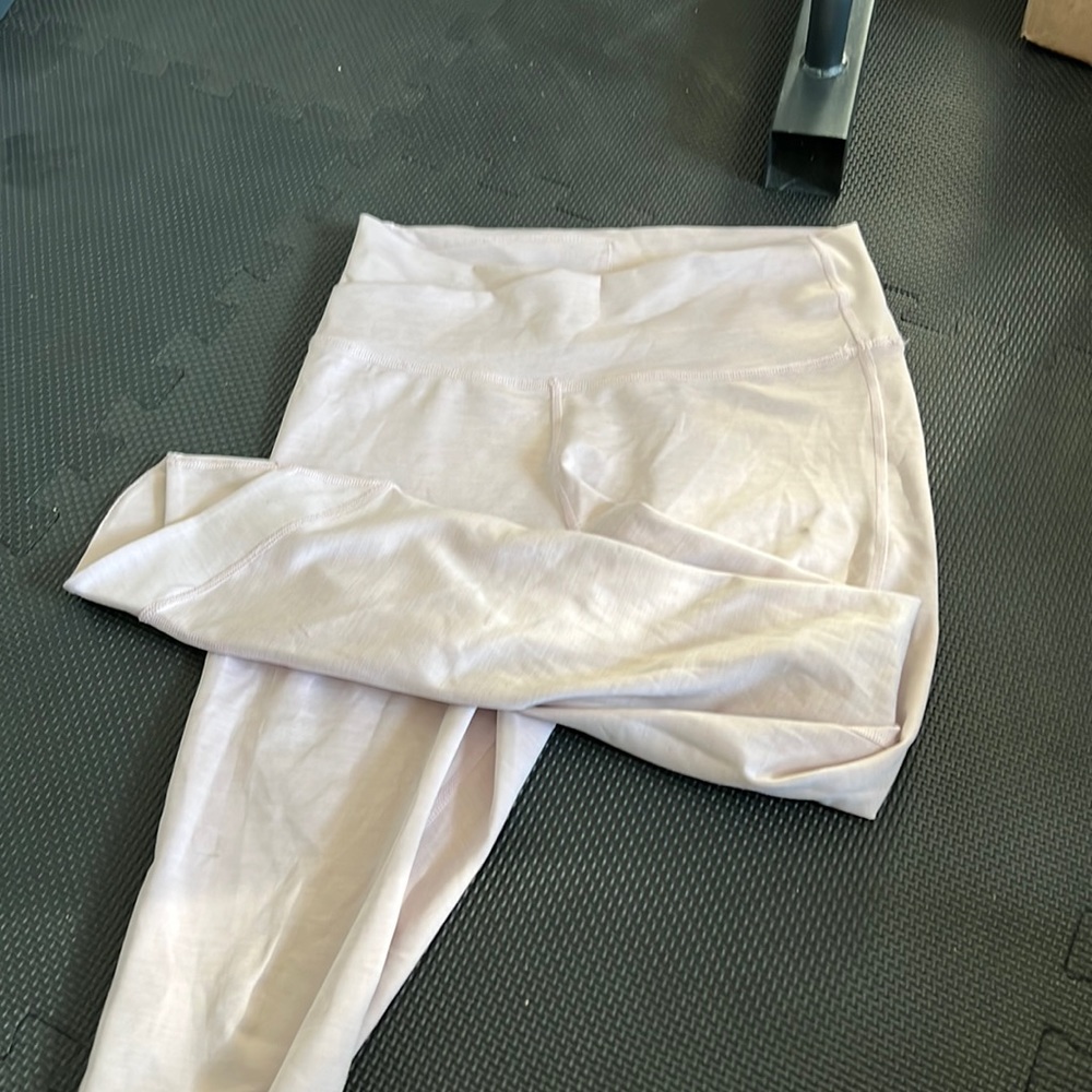Nike crossover waist yoga pants light pink cropped